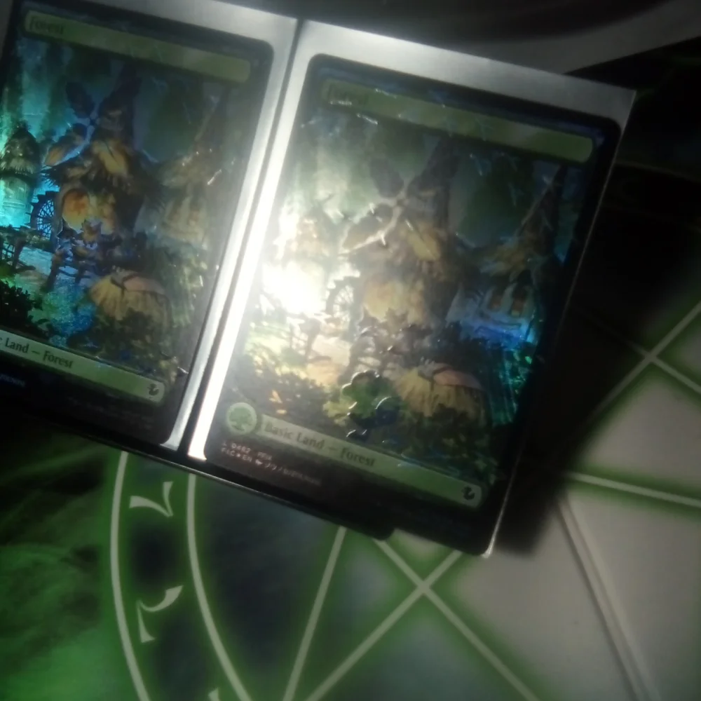 2 CHOCOBO TRACKS FOIL Full Art FOREST Basic Land FIC NM Cards #0482
